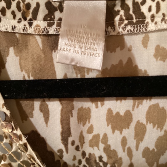 Hot In Hollywood Retro Leopard Print Blouse  1X - Picture 2 of 7